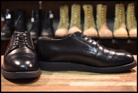 【8.5D 良品 17年】レッドウィング 101 ポストマン シューズ 黒 ブラック シャパラル 短靴 ローカット 編み上げ ブーツ redwing HOPESMORE