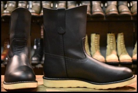 【9E 箱付 美品 11年】レッドウィング 8169 ペコス 黒 ブラッククローム クッションソール ブーツ redwing pecos HOPESMORE