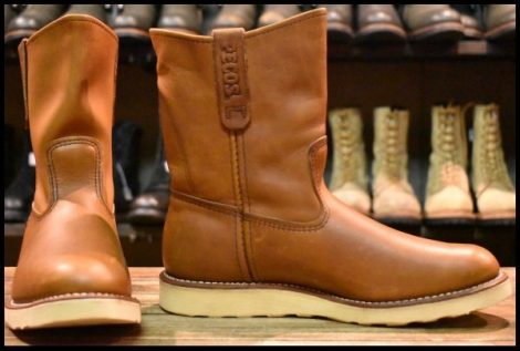 【8.5E 美品 10年】レッドウィング 866 ペコス 茶 オロイジナル プルオン クッションソール ブーツ redwing pecos HOPESMORE