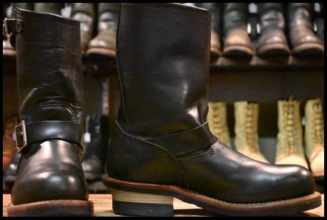 【7D 良品 08年】レッドウィング 2268 エンジニア 黒 ブラッククローム スチールトゥ プルオン ブーツ redwing HOPESMORE