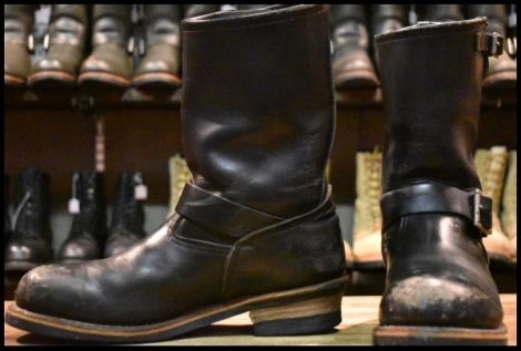 【9D 良品 07年】レッドウィング 2268 エンジニア ブラッククローム 黒 スチールトゥ プルオン ブーツ redwing HOPESMORE