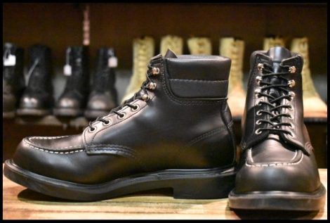【8.5E 良品 23年】レッドウィング 8133 スーパーソール 黒 ブラッククローム モックトゥ 編み上げ ブーツ redwing HOPESMORE