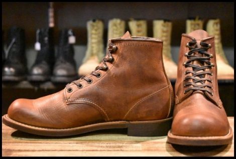 【8D 美品 21年】レッドウィング 3343 ブラックスミス 茶 カッパーラフ＆タフ プレーントゥ レースアップ ブーツ redwing HOPESMORE