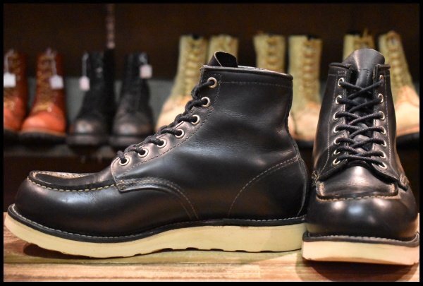 【8E 良品 05年】レッドウィング 8179 アイリッシュセッター 黒 ブラッククローム モックトゥ 編み上げ ブーツ redwing HOPESMORE