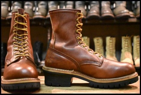 【7.5EE 良品 PT91刺繍】レッドウィング 4418 ロガー 茶 ブラウン スチールトゥ ロング シンサレート付き ブーツ redwing HOPESMORE