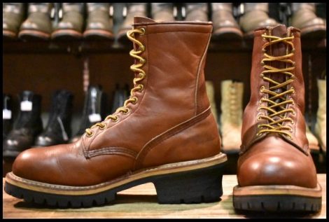 【7.5EE 良品 PT91刺繍】レッドウィング 4418 ロガー 茶 ブラウン スチールトゥ ロング シンサレート付き ブーツ redwing HOPESMORE