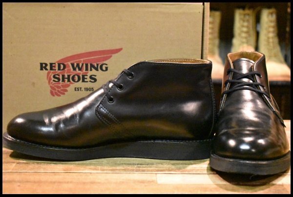 【8D 箱付 美品 15年】レッドウィング 9196 ポストマン チャッカ 黒 ブラック シャパラル 短靴 編み上げ ブーツ redwing HOPESMORE