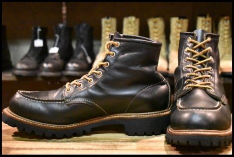 【9D 良品 羽タグ】レッドウィング 8136 ビブラム アイリッシュセッター 黒 ブラック モックトゥ ブーツ redwing 8176 HOPESMORE