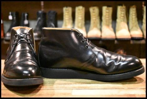 【10D 美品 旧羽タグ 87年】レッドウィング 9196 ポストマン チャッカ 黒 ブラック シャパラル 短靴 ビンテージ ブーツ redwing HOPESMORE