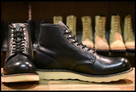 【10D 良品 08年】レッドウィング 8165 アイリッシュセッター 黒 ブラッククローム プレーントゥ 編み上げ ブーツ redwing HOPESMORE