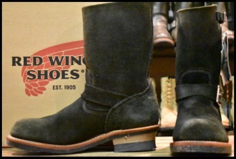 【8.5D 未使用 09年】レッドウィング 8274 黒スエード エンジニア ブラック ラフアウト スチールトゥ ブーツ redwing HOPESMORE