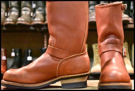 【8D 良品 PT99刺繍】レッドウィング 8271 エンジニア 赤茶 オロラセット スチールトゥ プルオン ブーツ redwing HOPESMORE