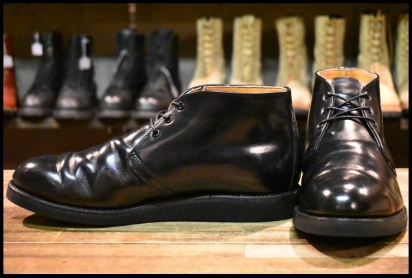【10D 美品 旧羽タグ 87年】レッドウィング 9196 ポストマン チャッカ 黒 ブラック シャパラル 短靴 ビンテージ ブーツ redwing HOPESMORE