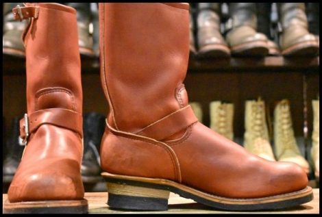 【8D 良品 PT99刺繍】レッドウィング 8271 エンジニア 赤茶 オロラセット スチールトゥ プルオン ブーツ redwing HOPESMORE