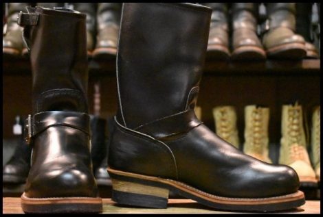 【6.5D 良品 PT99プリント 旧シルエット 03年】レッドウィング 2268 エンジニア 黒 ブラック スチールトゥ ブーツ redwing HOPESMORE
