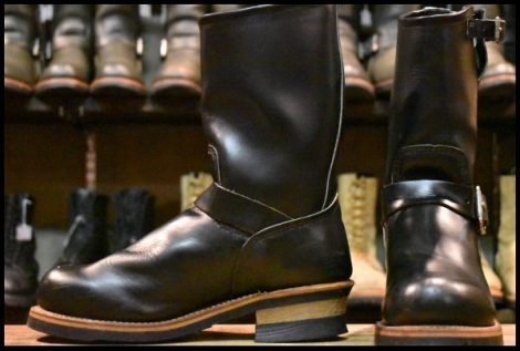 【6.5D 良品 PT99プリント 旧シルエット 03年】レッドウィング 2268 エンジニア 黒 ブラック スチールトゥ ブーツ redwing HOPESMORE