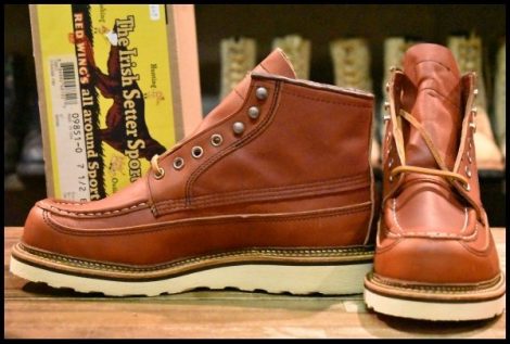 【7.5E 箱付 未使用 14年】レッドウィング 9851 アイリッシュセッター 赤茶 オロラセット カヌーモック ブーツ redwing HOPESMORE