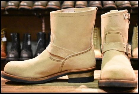 【9.5D 良品 10年】レッドウィング 2965 ショート スエードエンジニア ホーソーンアビレーンラフアウト スチール ブーツ redwing HOPESMORE