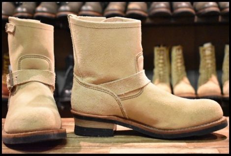 【9.5D 良品 10年】レッドウィング 2965 ショート スエードエンジニア ホーソーンアビレーンラフアウト スチール ブーツ redwing HOPESMORE