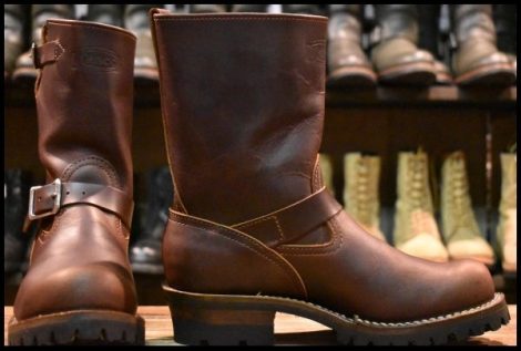 【8E 箱付 美品 17年】WESCO ウエスコ カスタムボス エンジニア ブラウン 茶 9インチハイト ビブラム100シングル ブーツ BOSS HOPESMORE