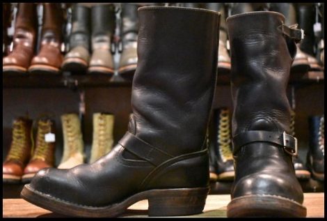 【8E 良品 PT91 00年】WESCO ウエスコ カスタムボス ブラック 黒 11インチハイト ビブラム705ダブル エンジニア ブーツ BOSS HOPESMORE
