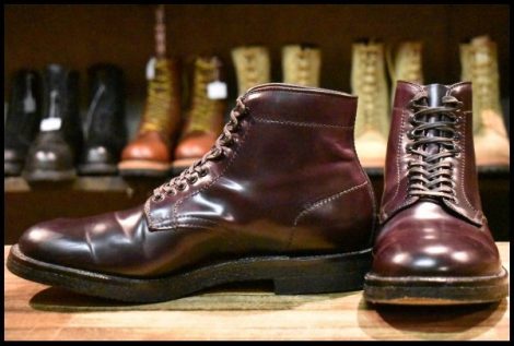 【8.5D 美品】ALDEN オールデン 4600H マンソンラスト プレーントゥ ブーツ バーガンディ コードバン レースアップ ブーツ HOPESMORE