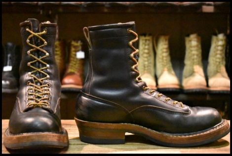 【9E 良品】WHITE’S ホワイツ スモークジャンパーLTT ブラッククロムエクセル ビブラム700ダブル 編み上げ レースアップブーツ HOPESMORE