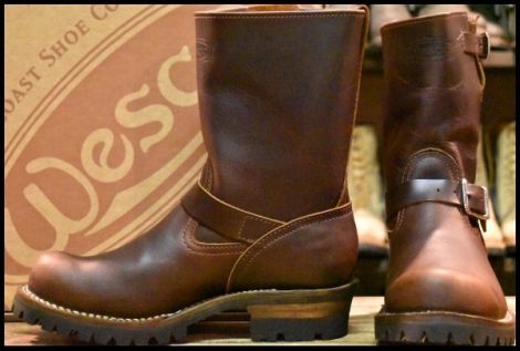 【8E 箱付 美品 17年】WESCO ウエスコ カスタムボス エンジニア ブラウン 茶 9インチハイト ビブラム100シングル ブーツ BOSS HOPESMORE