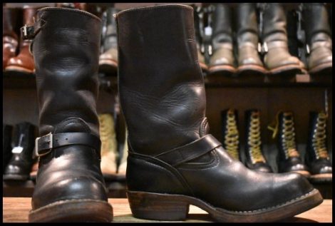 【8E 良品 PT91 00年】WESCO ウエスコ カスタムボス ブラック 黒 11インチハイト ビブラム705ダブル エンジニア ブーツ BOSS HOPESMORE