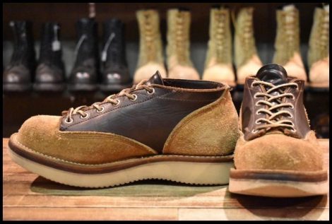 【US7.5? 良品】VIBERG ヴァイバー オックスフォードLTT ブラウン×ブラウンラフアウト ローカット ヴァイバーグ ブーツ HOPESMORE