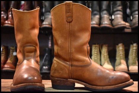 【9D 良品 PT91刺繍 98年 カスタム】レッドウィング 2215 ペコス 茶 ブラウン ベルバリタン スチールトゥ ブーツ redwing pecos HOPESMORE