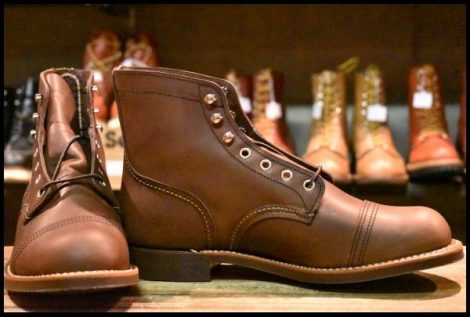 【8.5D 箱付 未使用 22年】レッドウィング 8111 アイアンレンジャー アンバー ハーネス キャップトゥ ブラウン ブーツ redwing HOPESMORE