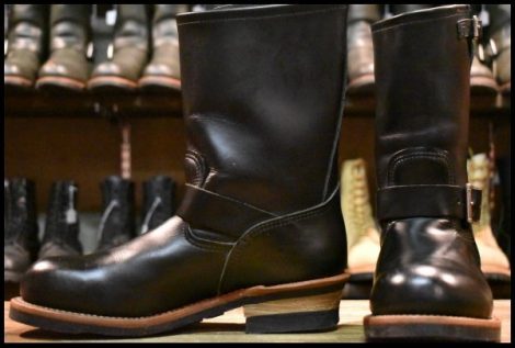 【8.5D 美品 14年】レッドウィング 2268 エンジニア 黒 ブラッククローム スチールトゥ プルオン ブーツ redwing HOPESMORE
