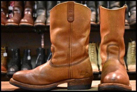【9D 良品 PT91刺繍 98年 カスタム】レッドウィング 2215 ペコス 茶 ブラウン ベルバリタン スチールトゥ ブーツ redwing pecos HOPESMORE