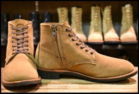 【8.5D 箱付 良品 17年】レッドウィング 8062 マーチャント オリーブモハーヴェレザー フラットボックス ブーツ redwing HOPESMORE