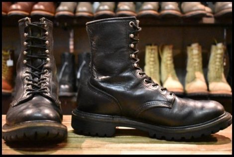 【8D? 中古 半円犬タグ】レッドウィング 8?? アイリッシュセッター ビブラム ブラック 編み上げ ブーツ redwing HOPESMORE