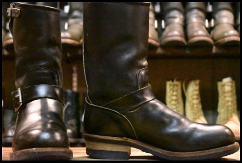 【7D 良品 PT83 91年04月刻印】レッドウィング 2268 エンジニア 黒 ブラック クローム スチールトゥ ブーツ redwing PT91 HOPESMORE
