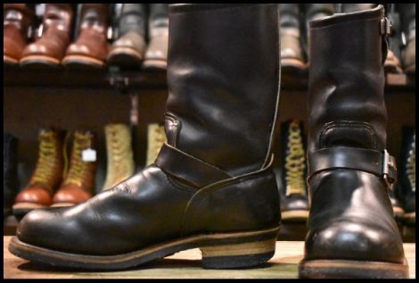 【8D 良品 PT91プリント】レッドウィング 2268 エンジニア ブラッククローム スチールトゥ プルオン ブーツ redwing HOPESMORE