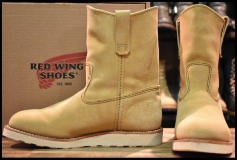 【8.5E 箱付 美品 25年】レッドウィング 8168 スエード ペコス ホーソーン アビレーン ラフアウト ベージュ ブーツ redwing HOPESMORE