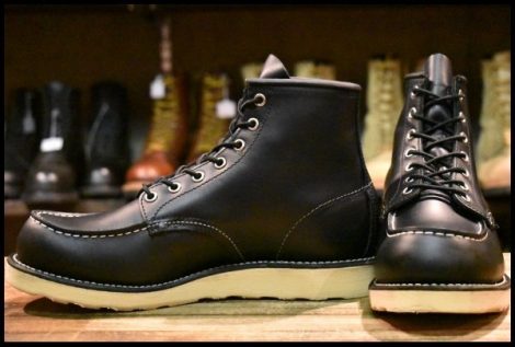 【8E 美品 11年】レッドウィング 8179 アイリッシュセッター 黒 ブラッククローム モックトゥ 編み上げ ブーツ redwing HOPESMORE