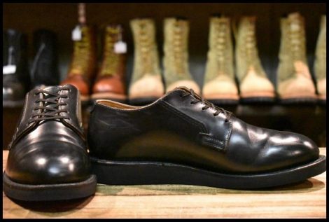 【7D 箱付 美品 17年】レッドウィング 101 ポストマン シューズ 黒 ブラック シャパラル 短靴 編み上げ ブーツ redwing HOPESMORE