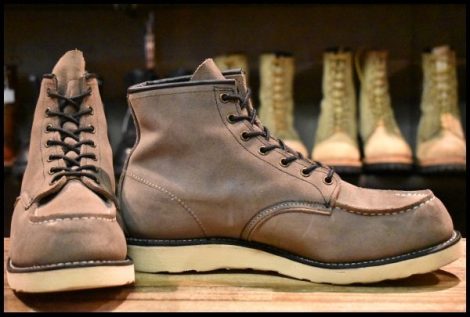 【11D 箱付 美品 21年】レッドウィング 8863 スエード ミュールスキナー ラフアウト モックトゥ 編み上げ ブーツ redwing HOPESMORE