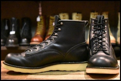 【7.5D 良品 08年】レッドウィング 2913 ラインマン 黒 ブラッククローム LTT 編み上げ レースアップ ブーツ redwing HOPESMORE