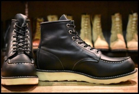 【8E 美品 11年】レッドウィング 8179 アイリッシュセッター 黒 ブラッククローム モックトゥ 編み上げ ブーツ redwing HOPESMORE