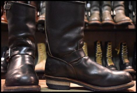 【8D 良品 PT91プリント】レッドウィング 2268 エンジニア ブラッククローム スチールトゥ プルオン ブーツ redwing HOPESMORE