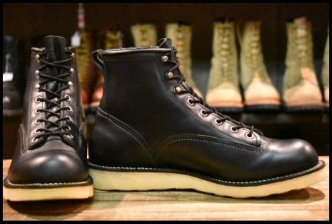 【7.5D 良品 08年】レッドウィング 2913 ラインマン 黒 ブラッククローム LTT 編み上げ レースアップ ブーツ redwing HOPESMORE