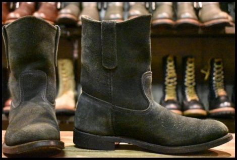 【8.5D 良品 07年】レッドウィング 8186 黒スエード ペコス ブラック ラフアウト プルオン ブーツ redwing pecos HOPESMORE