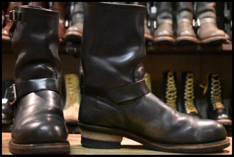 【8.5D 良品 06年 旧シルエット】レッドウィング 2268 エンジニア 黒 ブラッククローム プルオン スチールトゥ ブーツ redwing HOPESMORE