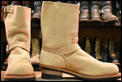 【10D DEAD PT99プリント 旧シルエット 05年】レッドウィング 8268 スエード エンジニア スチールトゥ ベージュ ブーツ redwing HOPESMORE