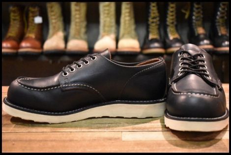 【7.5D 美品 24年】レッドウィング 8090 オックスフォード 黒 ブラックプレーリー モックトゥ ローカット ブーツ redwing HOPESMORE